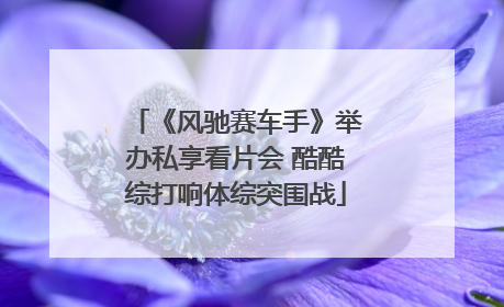 《风驰赛车手》举办私享看片会 酷酷综打响体综突围战