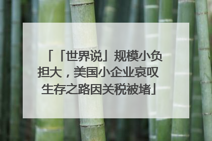 「世界说」规模小负担大，美国小企业哀叹生存之路因关税被堵
