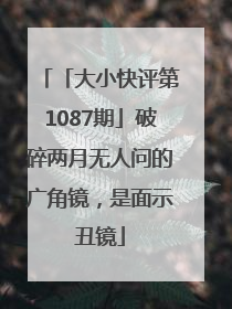 「大小快评第1087期」破碎两月无人问的广角镜，是面示丑镜