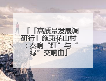 「高质量发展调研行」施秉花山村：奏响“红”与“绿”交响曲