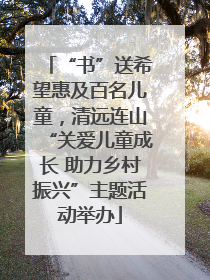 “书”送希望惠及百名儿童，清远连山“关爱儿童成长 助力乡村振兴”主题活动举办