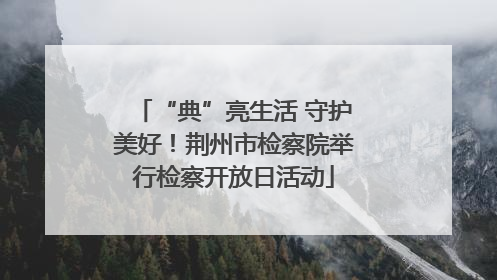 “典”亮生活 守护美好！荆州市检察院举行检察开放日活动