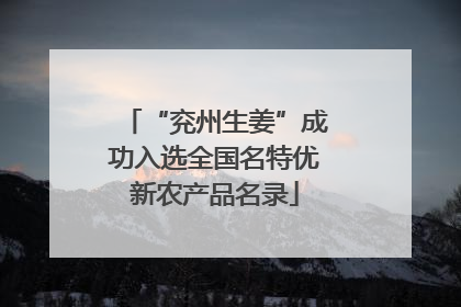 “兖州生姜”成功入选全国名特优新农产品名录