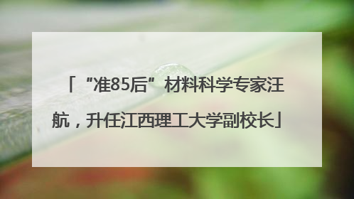 “准85后”材料科学专家汪航，升任江西理工大学副校长