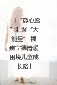 “微心愿”汇聚“大能量” 福建宁德情暖困境儿童成长路