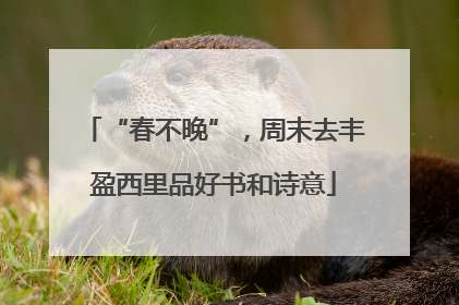 “春不晚”，周末去丰盈西里品好书和诗意