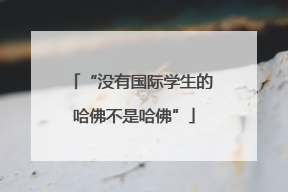 “没有国际学生的哈佛不是哈佛”