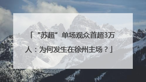 “苏超”单场观众首超3万人：为何发生在徐州主场？