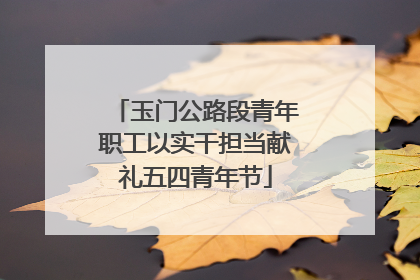 玉门公路段青年职工以实干担当献礼五四青年节