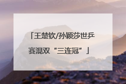 王楚钦/孙颖莎世乒赛混双“三连冠”
