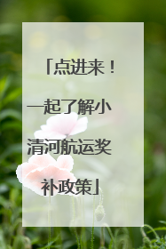 点进来！一起了解小清河航运奖补政策