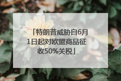 特朗普威胁自6月1日起对欧盟商品征收50%关税