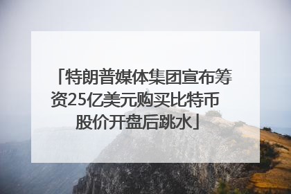 特朗普媒体集团宣布筹资25亿美元购买比特币 股价开盘后跳水