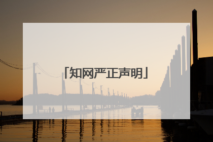 知网严正声明