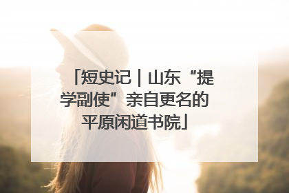 短史记｜山东“提学副使”亲自更名的平原闲道书院