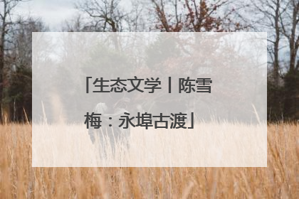 生态文学丨陈雪梅：永埠古渡