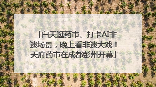 白天逛药市、打卡AI非遗场景，晚上看非遗大戏！天府药市在成都彭州开幕