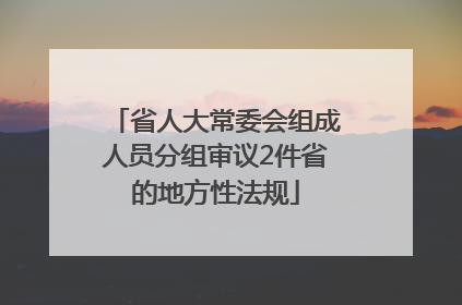 省人大常委会组成人员分组审议2件省的地方性法规