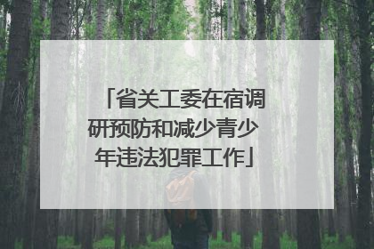 省关工委在宿调研预防和减少青少年违法犯罪工作