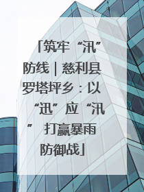 筑牢“汛”防线｜慈利县罗塔坪乡：以“迅”应“汛” 打赢暴雨防御战