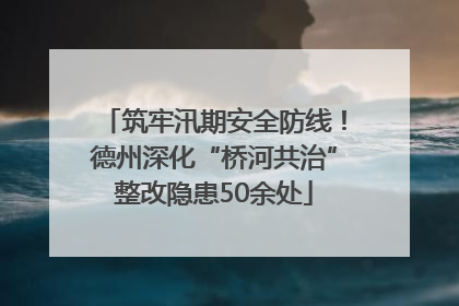 筑牢汛期安全防线！德州深化“桥河共治”整改隐患50余处