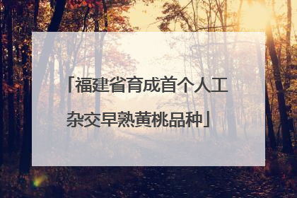 福建省育成首个人工杂交早熟黄桃品种