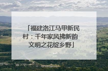福建洛江马甲新民村：千年家风拂新韵 文明之花绽乡野