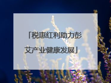 税惠红利助力彭艾产业健康发展