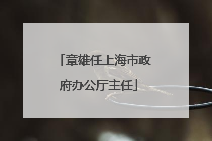 章雄任上海市政府办公厅主任