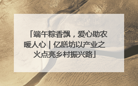 端午粽香飘，爱心助农暖人心｜亿膳坊以产业之火点亮乡村振兴路