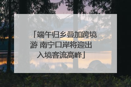 端午归乡叠加跨境游 南宁口岸将迎出入境客流高峰