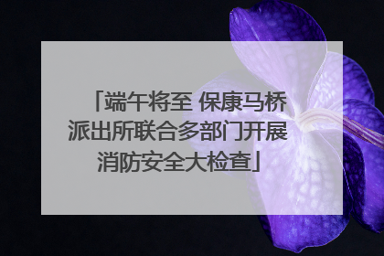 端午将至 保康马桥派出所联合多部门开展消防安全大检查