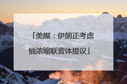 美媒：伊朗正考虑铀浓缩联营体提议