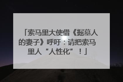 索马里大使借《掘墓人的妻子》呼吁：请把索马里人“人性化”！