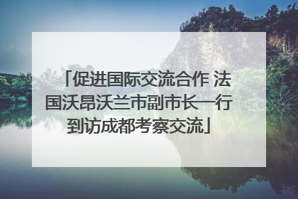 促进国际交流合作 法国沃昂沃兰市副市长一行到访成都考察交流