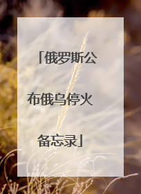 俄罗斯公布俄乌停火备忘录