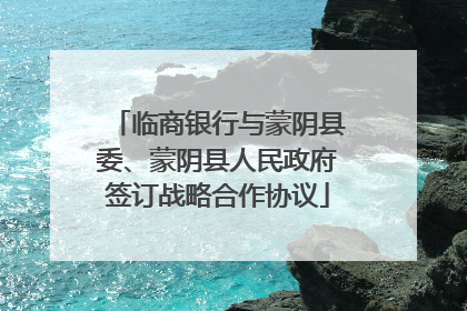 临商银行与蒙阴县委、蒙阴县人民政府签订战略合作协议