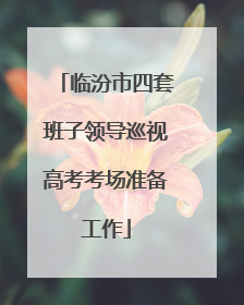 临汾市四套班子领导巡视高考考场准备工作