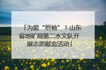 为爱“撸袖”！山东省地矿局第二水文队开展志愿献血活动