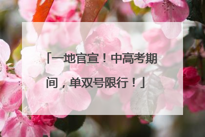 一地官宣！中高考期间，单双号限行！