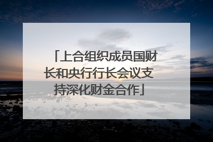 上合组织成员国财长和央行行长会议支持深化财金合作