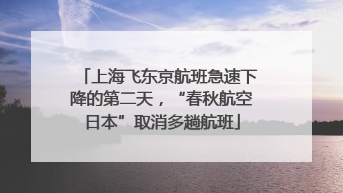 上海飞东京航班急速下降的第二天，“春秋航空日本”取消多趟航班