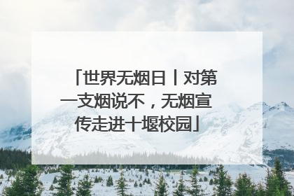 世界无烟日丨对第一支烟说不，无烟宣传走进十堰校园