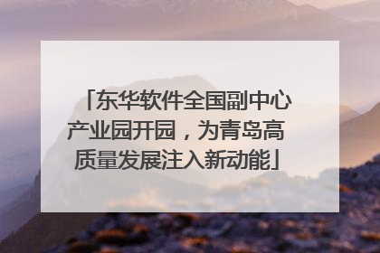 东华软件全国副中心产业园开园，为青岛高质量发展注入新动能