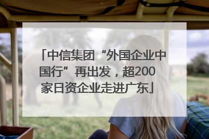 中信集团“外国企业中国行”再出发，超200家日资企业走进广东