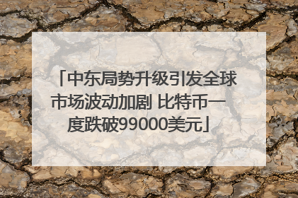 中东局势升级引发全球市场波动加剧 比特币一度跌破99000美元