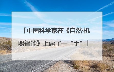 中国科学家在《自然·机器智能》上露了一“手”