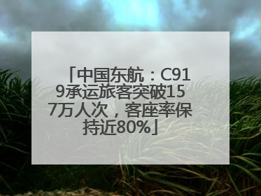 中国东航：C919承运旅客突破157万人次，客座率保持近80%