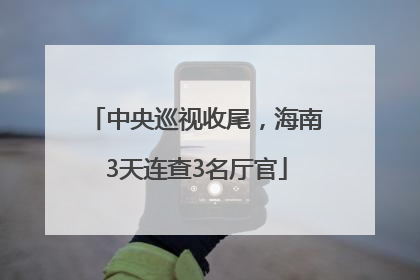 中央巡视收尾，海南3天连查3名厅官