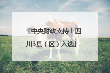中央财政支持！四川3县（区）入选